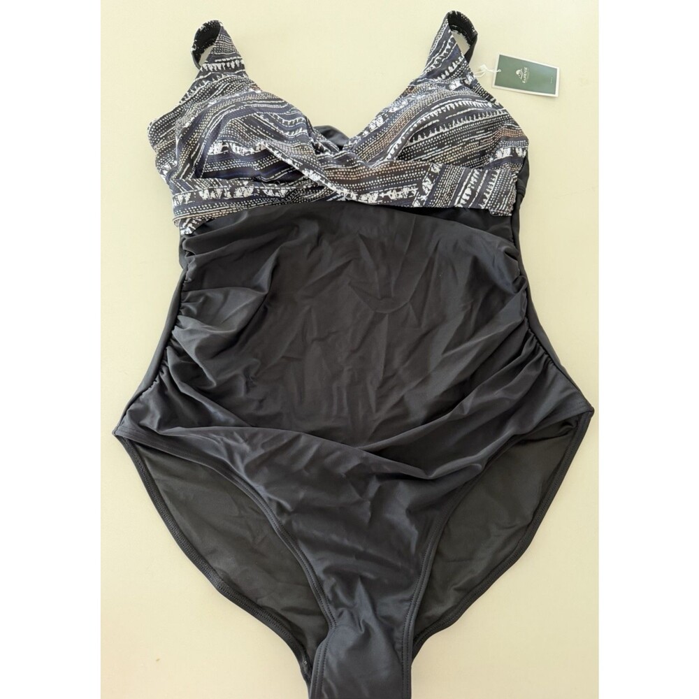 Eomenie Women's One Piece Swimsuit Tummy Control Ruched Push Up Bathing Suit XL - Picture 6 of 13
